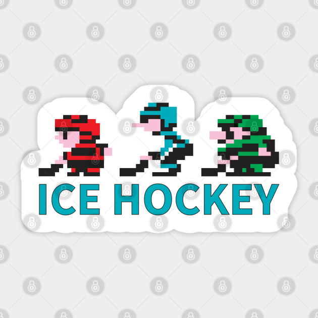 8bit Ice Hockey Guys Nintendo Sticker TeePublic